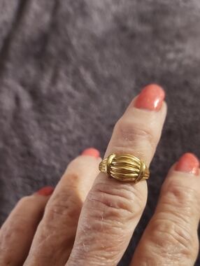 14ktGoldTextured Dome Ring - Women's Fashion Jewelry